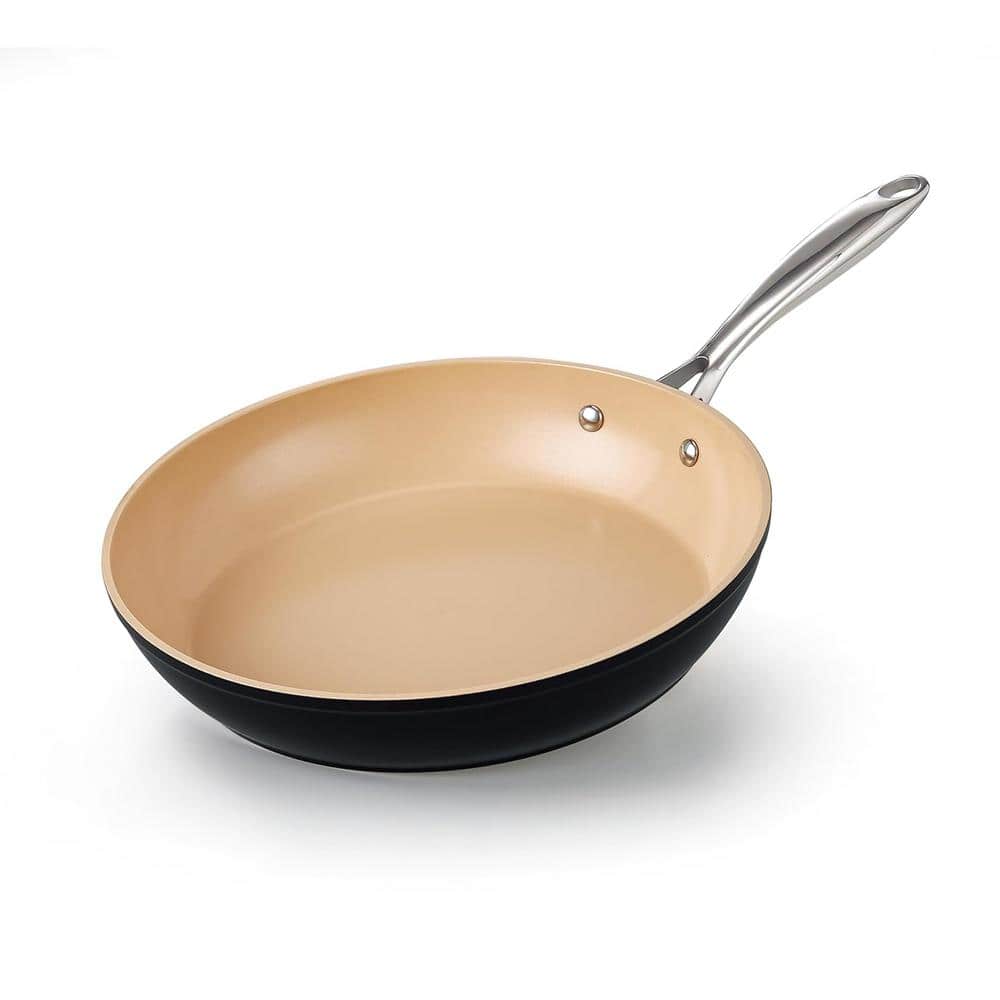 11 in. Hard Anodized Aluminum Nonstick Frying Pan, Black - Hercitys