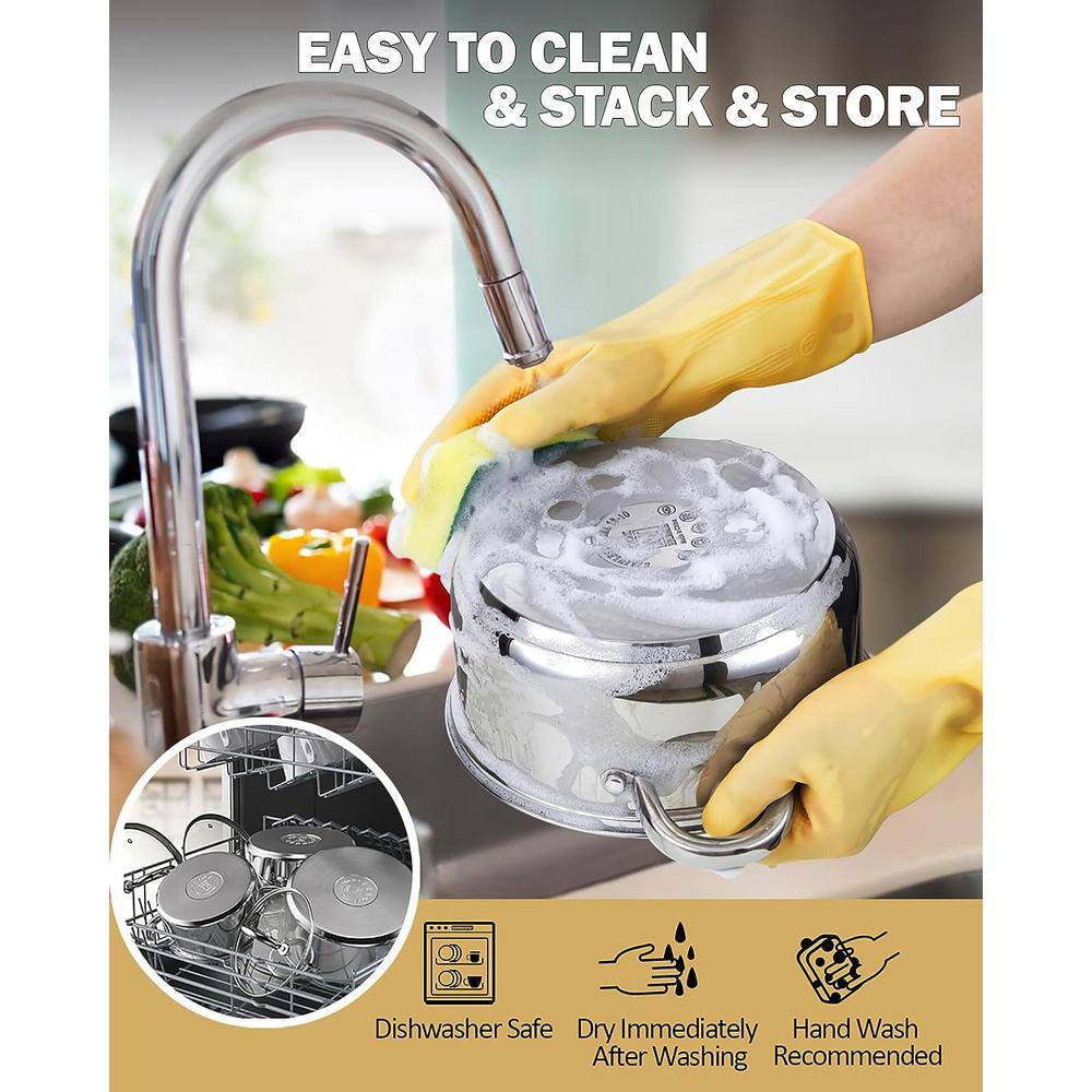 16 qt. Stainless Steel Stock Pot with Glass Lid - Hercitys