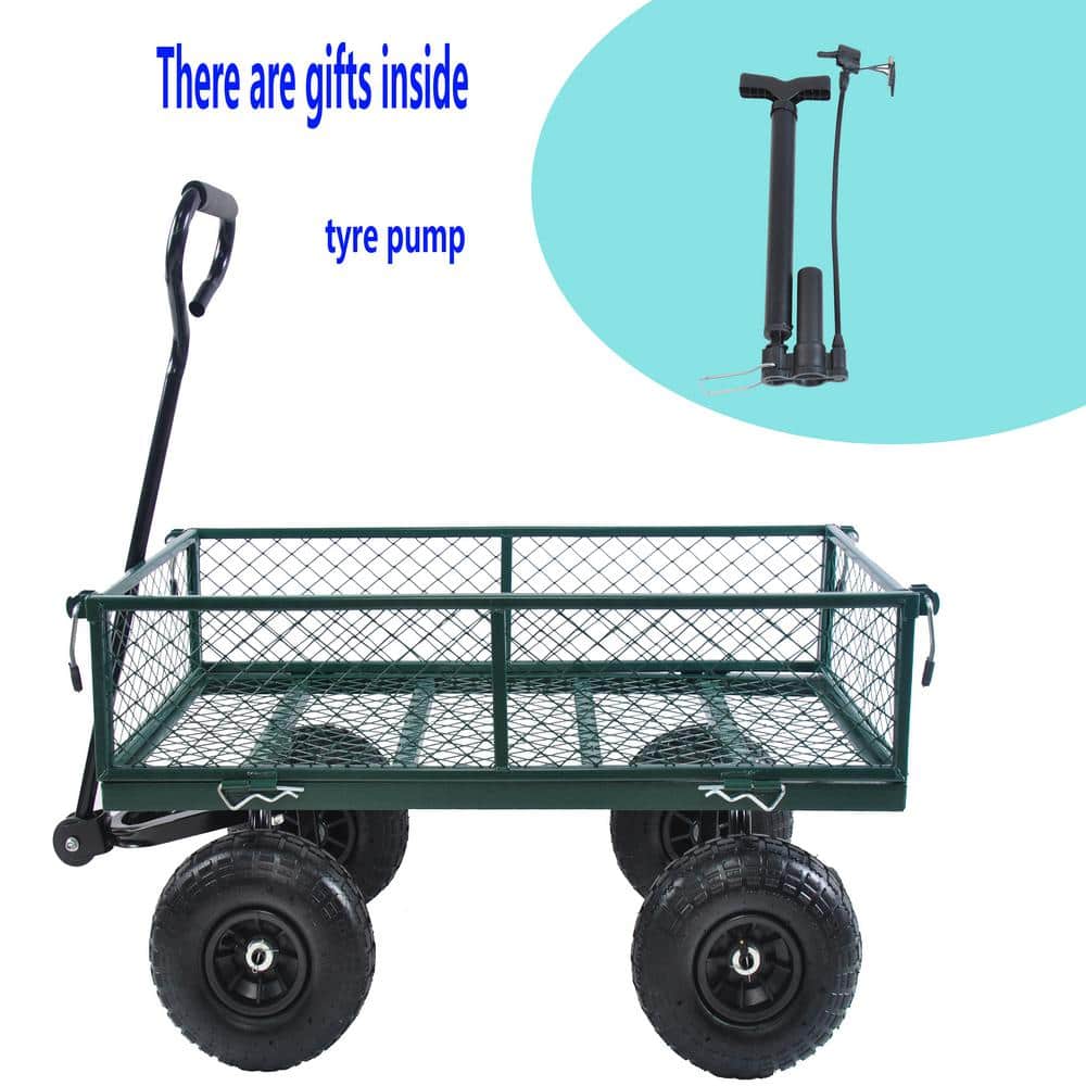 3.5 cu. ft. Metal Garden Cart, Green - Hercitys
