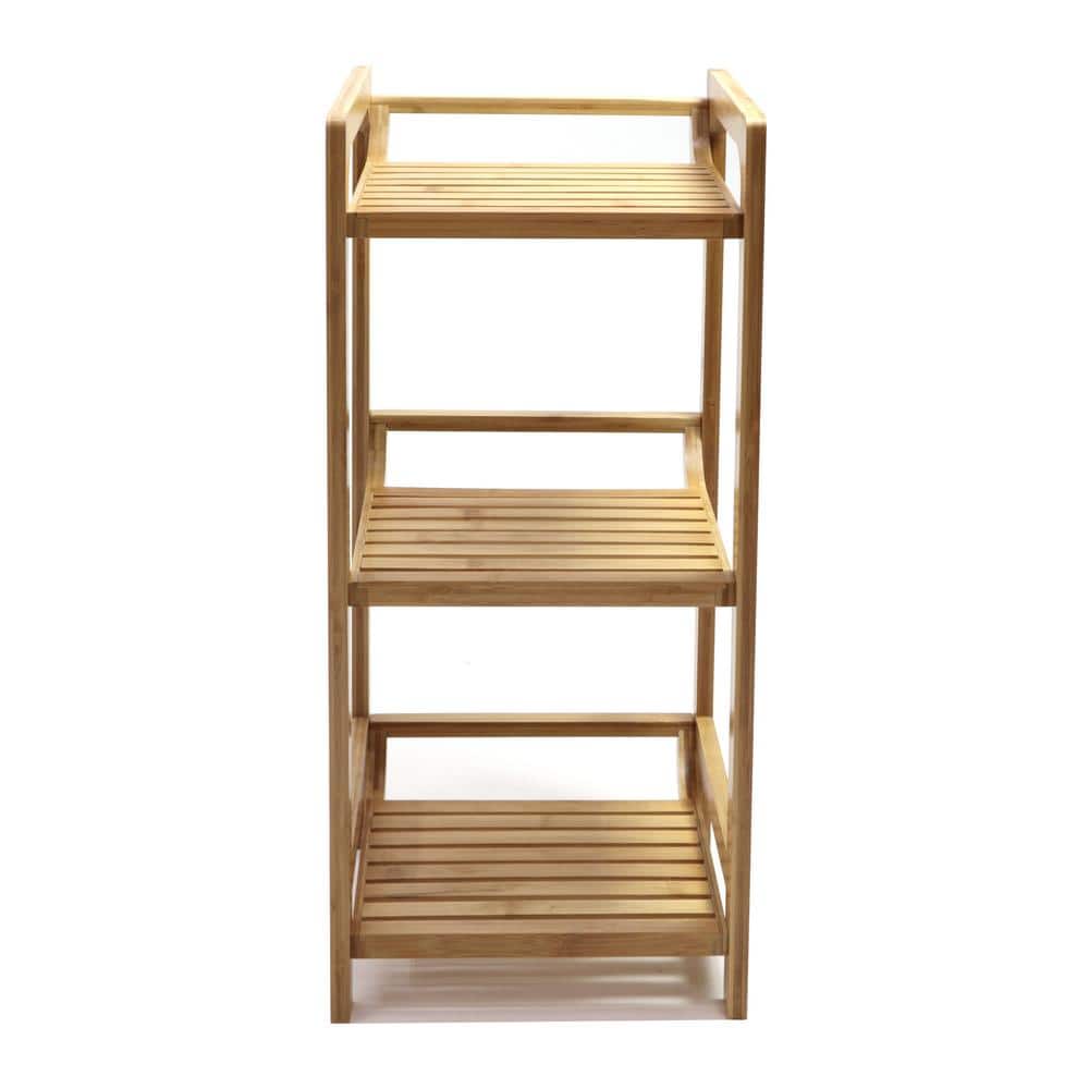 3-Tier Bamboo Shelving Unit (12 in. W x 28 in. H x 12 in. D) - Hercitys