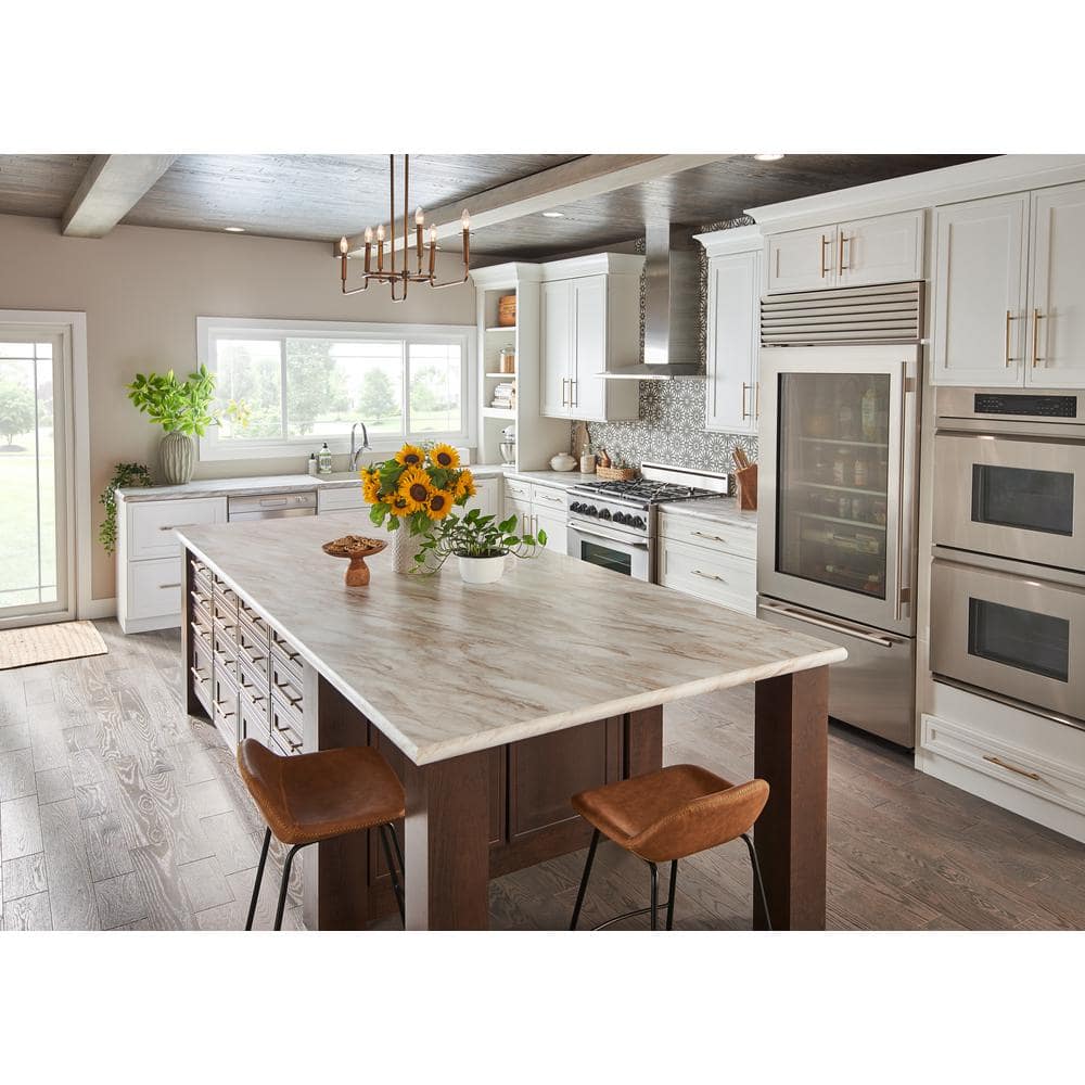 5 ft. x 12 ft. Laminate Sheet in Drama Marble with Premium Textured Gloss Finish - Hercitys