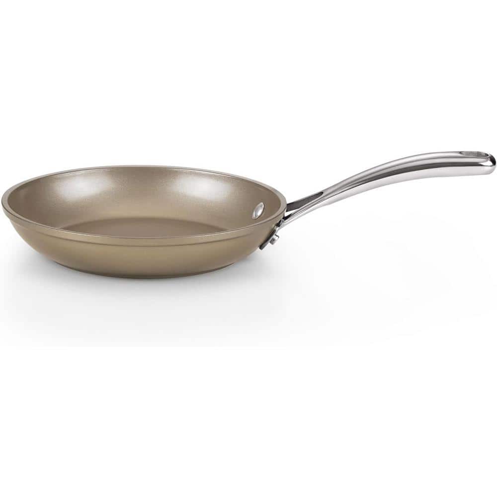 10.5 in. Classic Hard Anodized Ceramic Nonstick Aluminum Skillet Egg Omelette Frying Pan Bronze - Hercitys