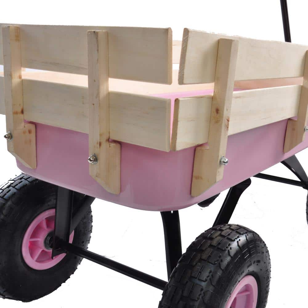 1.5 cu. ft. Steel Garden Cart, Black and Pink - Hercitys