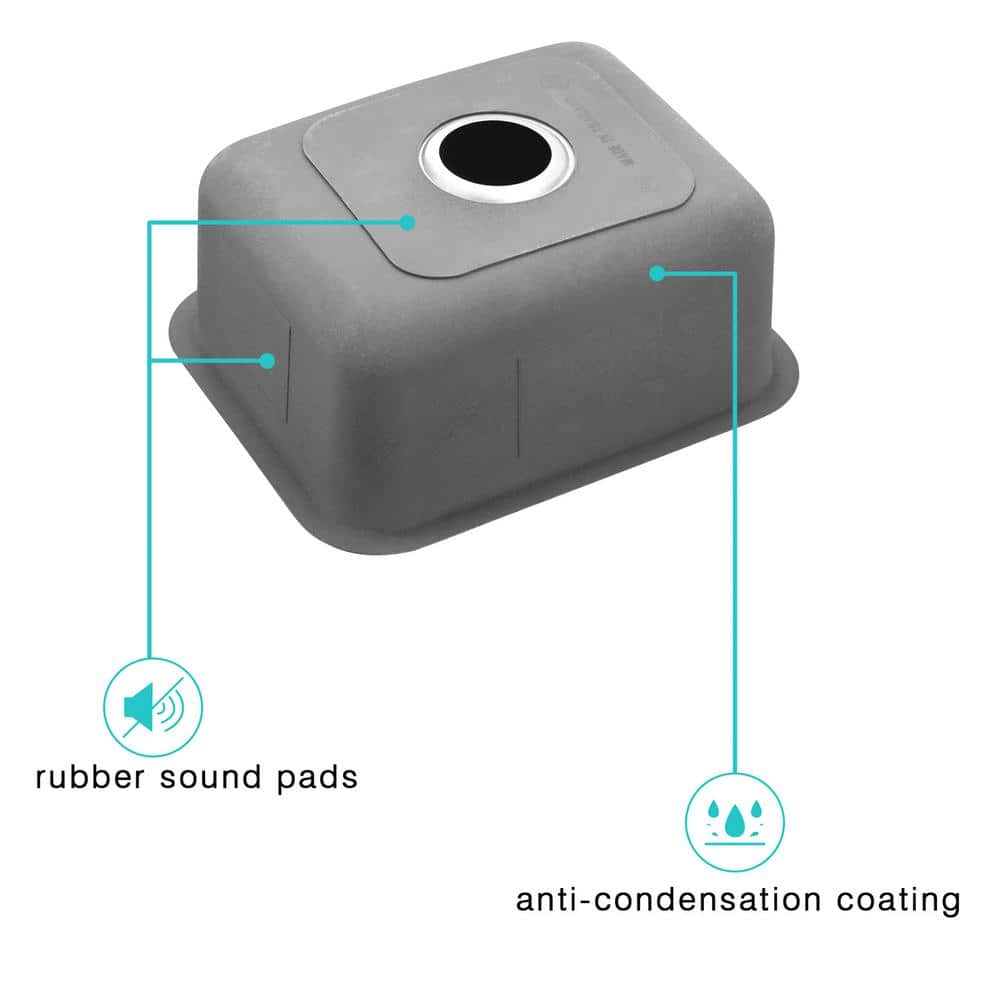 18-Gauge Stainless Steel 18 in. Single Bowl Undermount Kitchen Sink with Bottom Grid - Hercitys