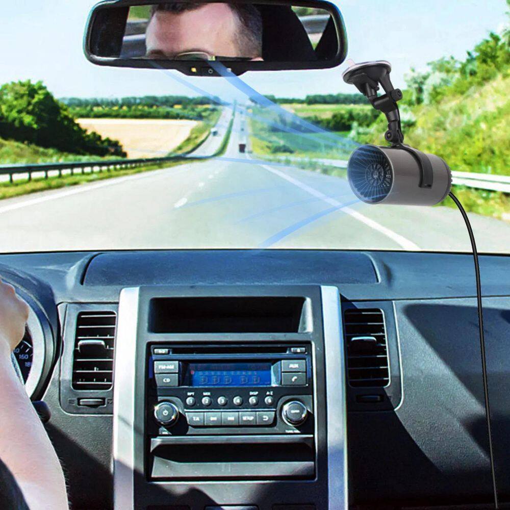 1500 W Electric Indoor Tower Ceramic Portable Car Space Heater, 2-in-1 Heating Cooling Fan Rotatable Demister Defroster - Hercitys