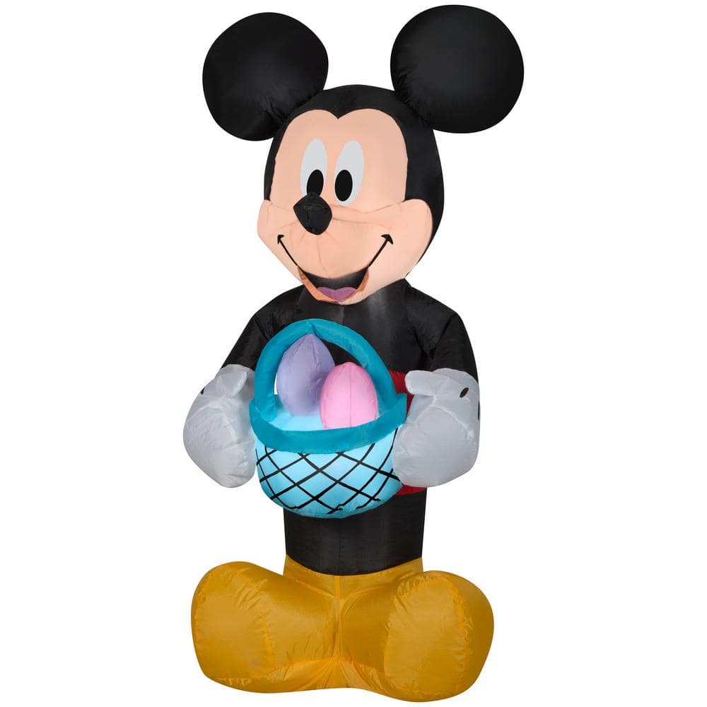 3.5 ft. Tall Airblown Easter Mickey Holding Easter Basket - Hercitys
