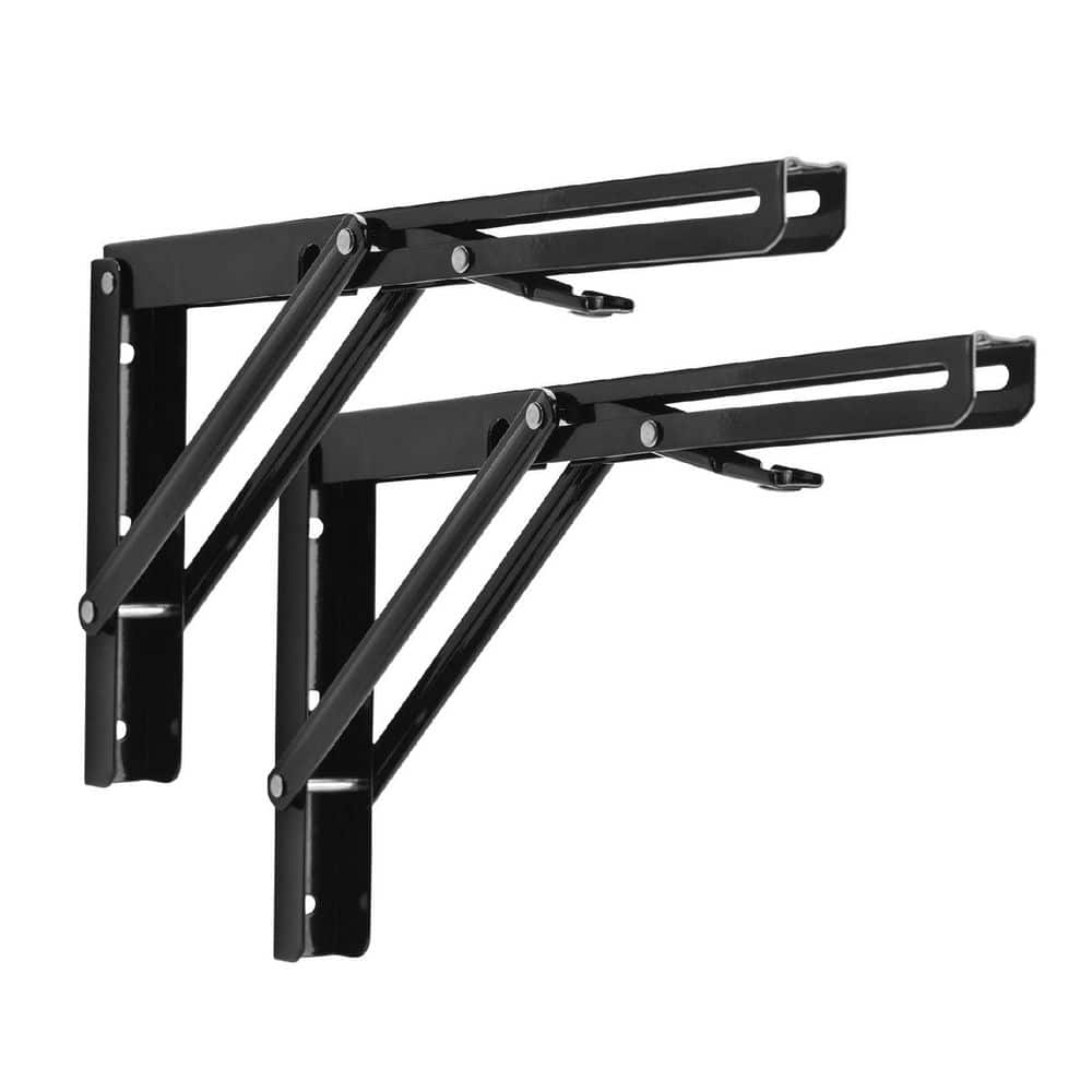 2 in. H Metal 330 lb. Load Capacity Folding Shelf Bracket, Heavy Duty and Space-Saving Design (2-Pack) - Hercitys