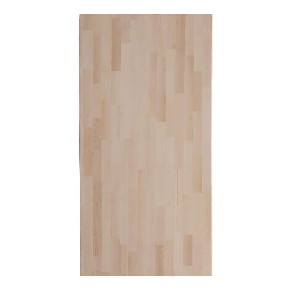 4 ft. L x 25 in. D Unfinished Birch Solid Wood Butcher Block Countertop With Square Edge - Hercitys
