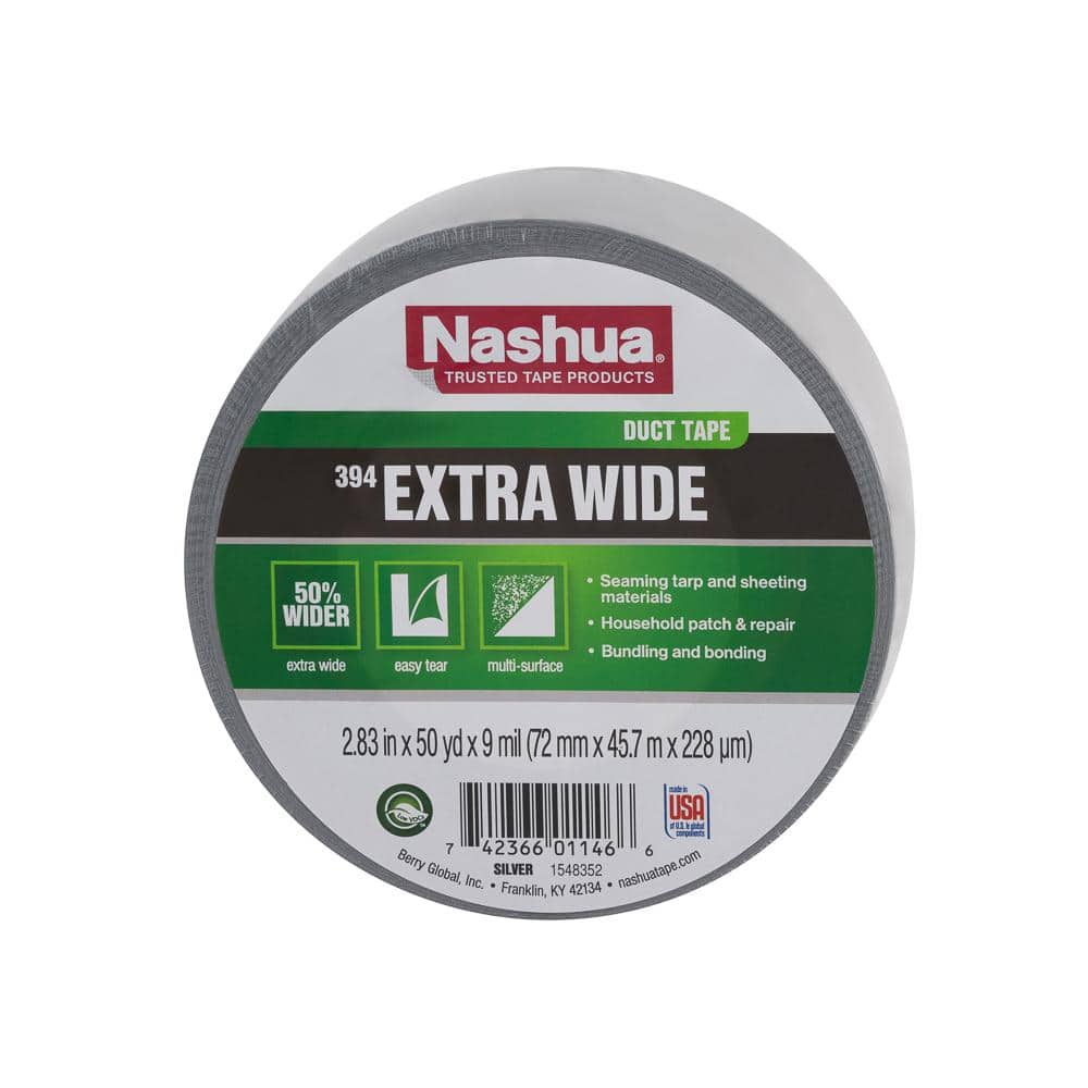 2.83 in. x 50 yd. 394 Extra Wide General Purpose Duct Tape in Silver Pro Pack (8-Pack) - Hercitys