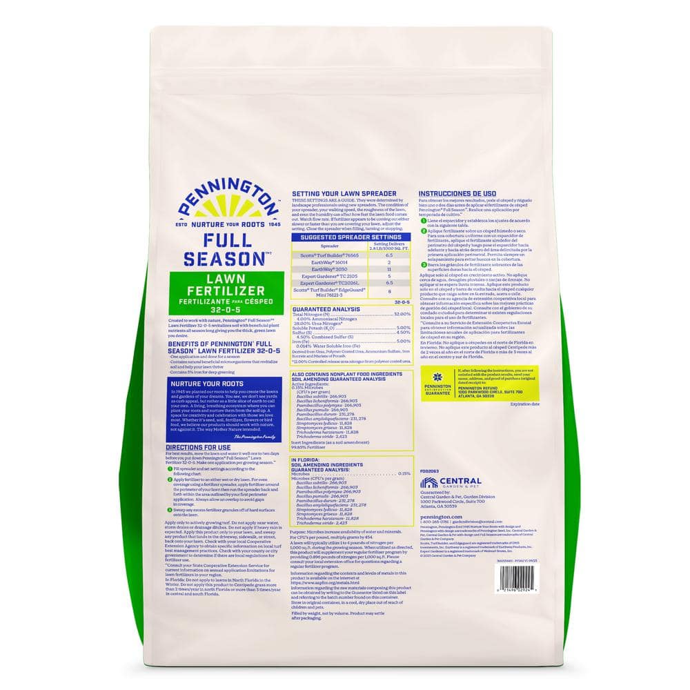 33.6 lbs. 12,000 sq. ft. Full Season Lawn Fertilizer Granules 32-0-5 - Hercitys