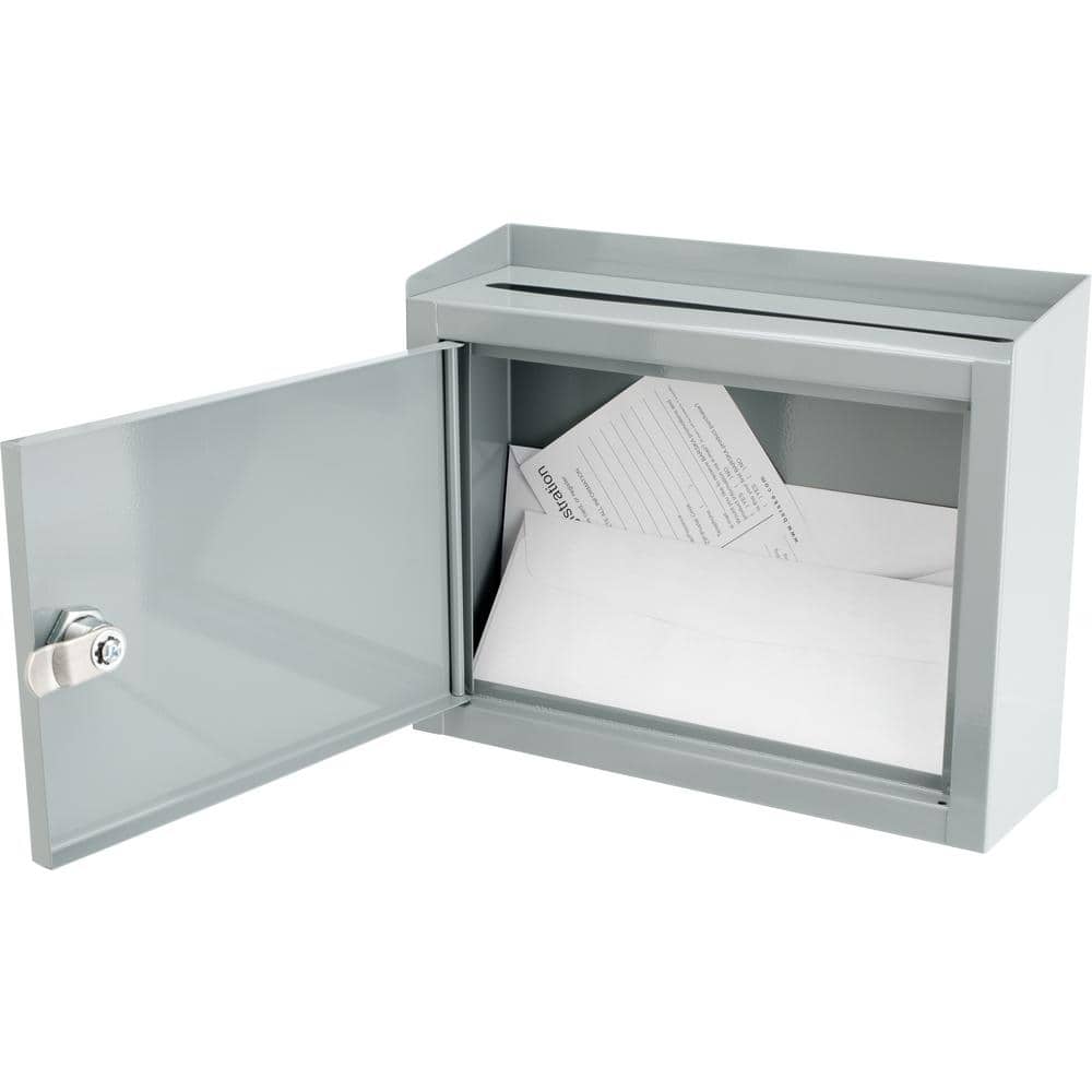 0.13 cu. ft. Steel Multi-Purpose Safe Drop Box, Gray - Hercitys