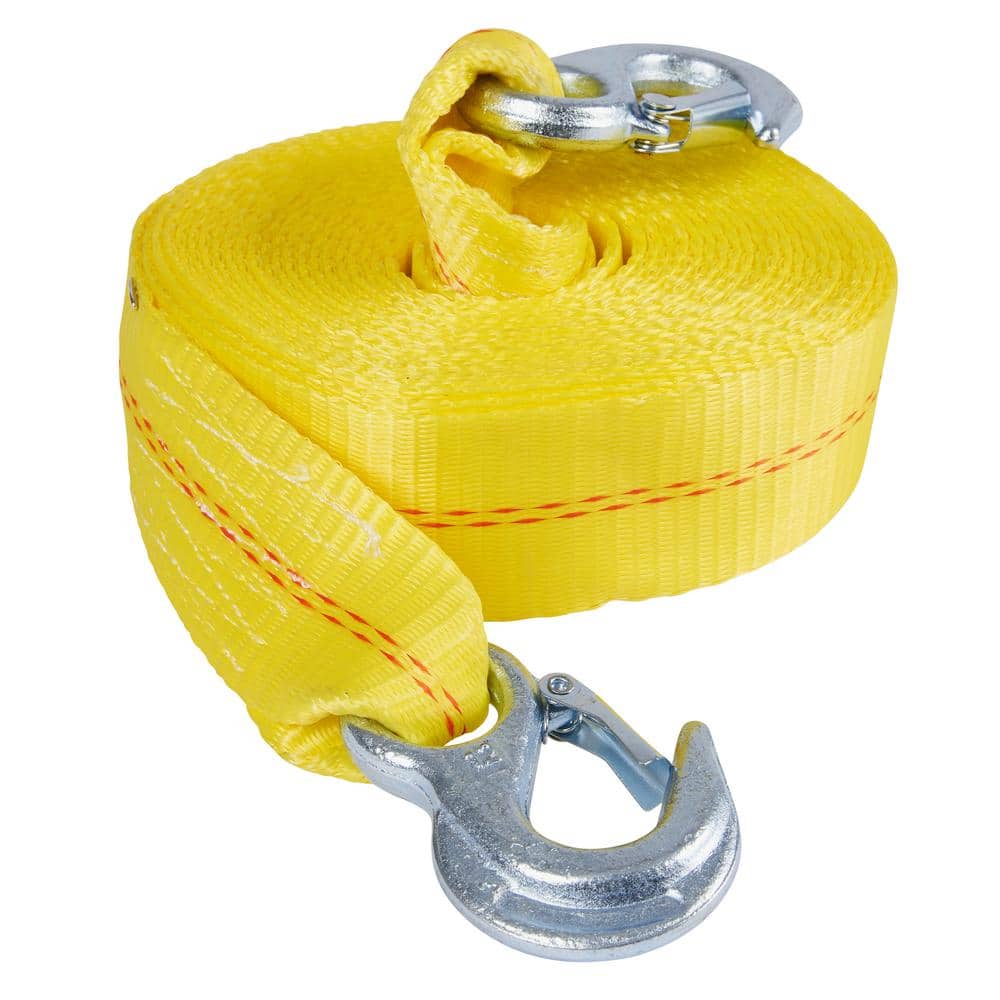 25 ft. x 2 in. Heavy-Duty Tow Strap with Hooks - Hercitys