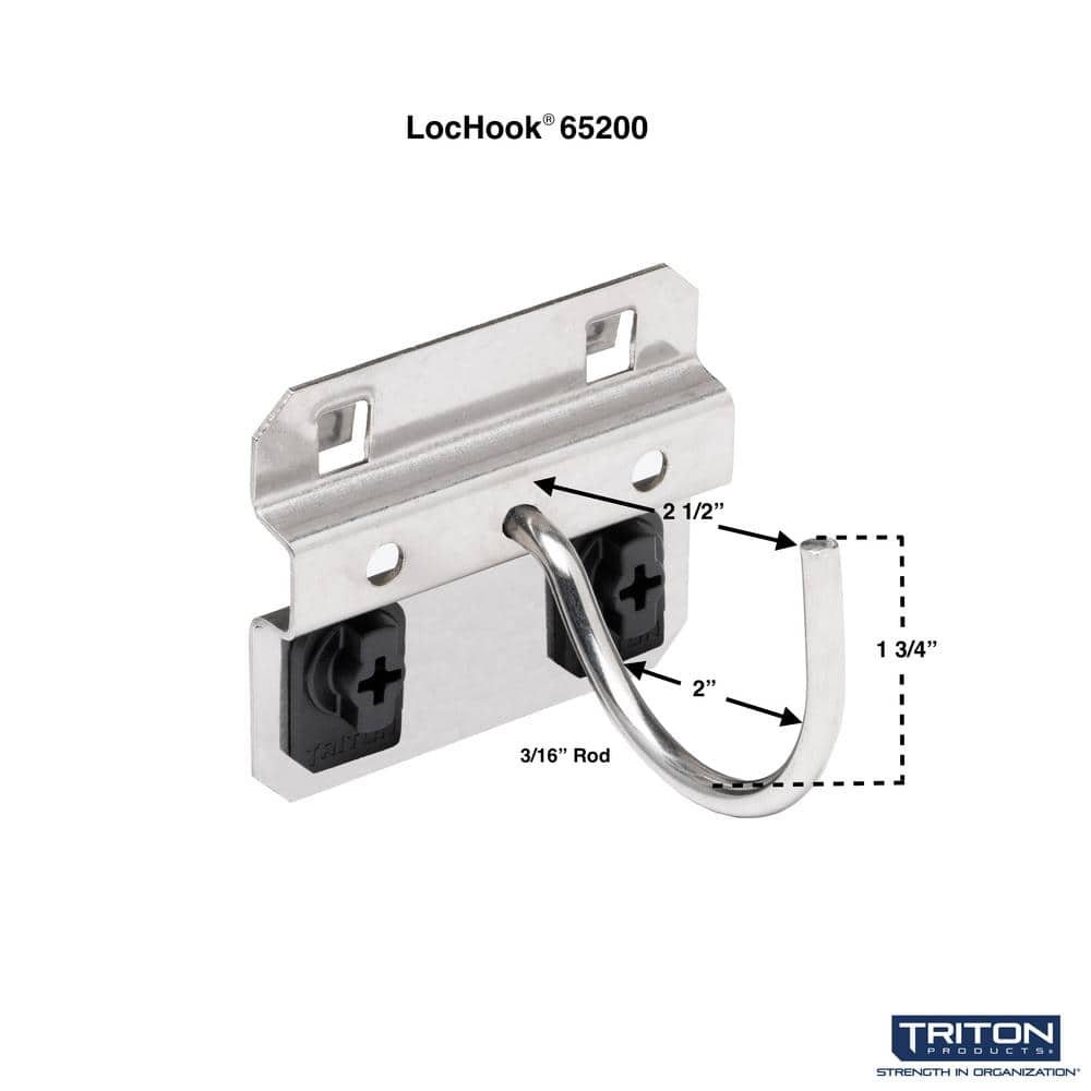 2-1/4 in. Curved Hook for Stainless Steel LocBoard, (3-Pack) - Hercitys