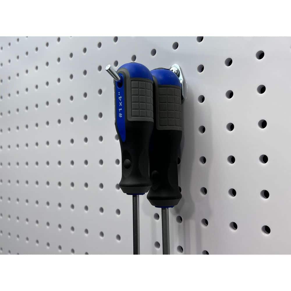 2-1/2 in. Single Rod 30° Bend 3/16 in. Dia Zinc Plated Steel Pegboard Hook (10-Pack) - Hercitys