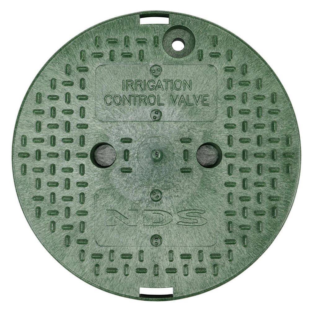 10 in. Round Valve Box and Cover, Black Box, Green ICV Cover - Hercitys