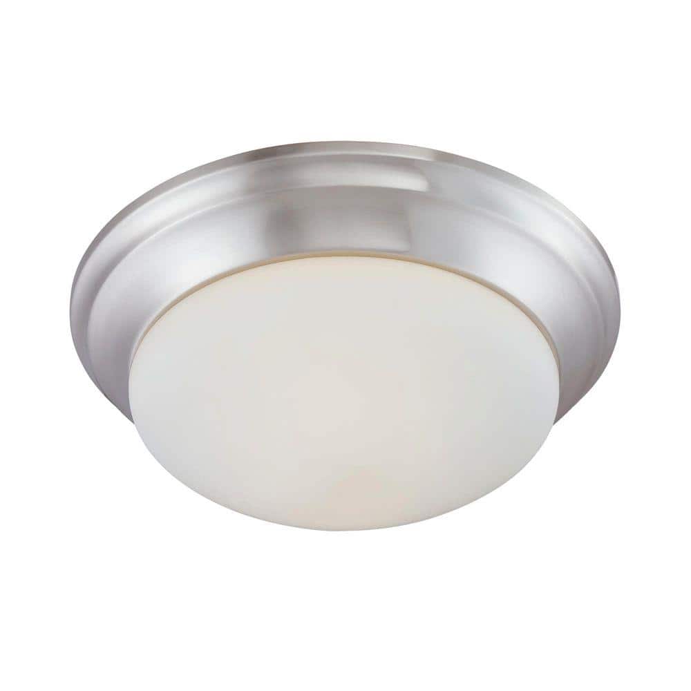 2-Light Brushed Nickel Ceiling Flush Mount - Hercitys