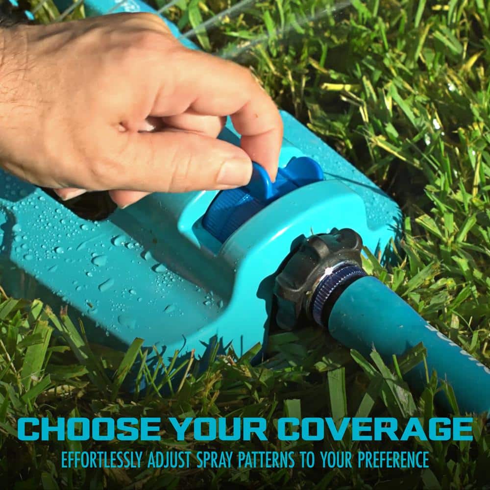 4,400 sq. ft. Coverage Indestructible Jumbo Metal Base Oscillating Sprinkler - Hercitys