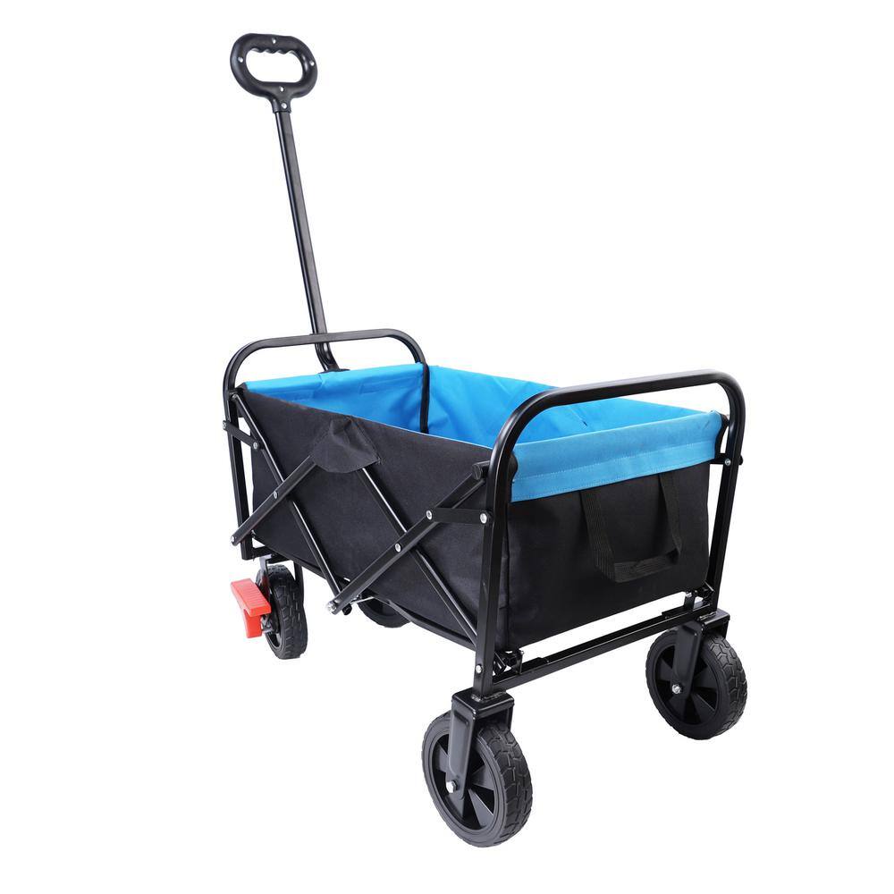 15.16 in.W Blue 4 cu. ft. Metal Mini Folding Garden Cart - Hercitys