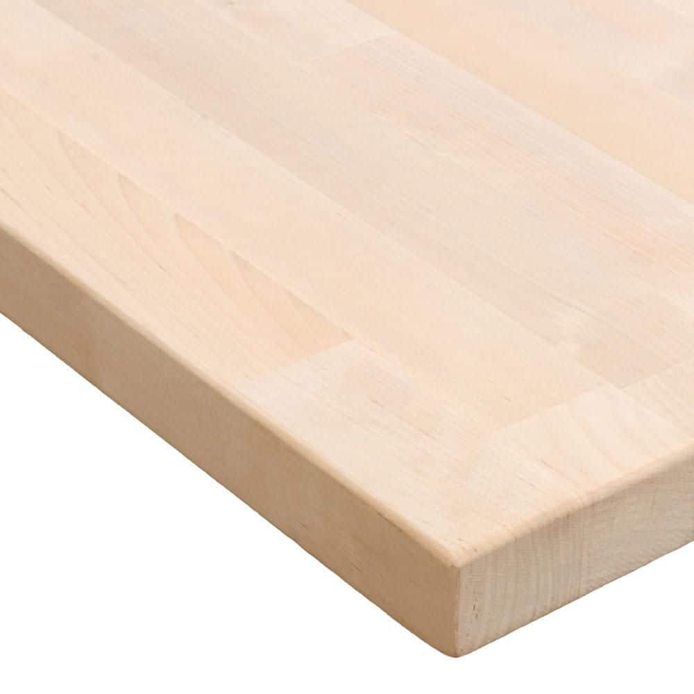 4 ft. L x 25 in. D Unfinished Birch Solid Wood Butcher Block Countertop With Eased Edge - Hercitys