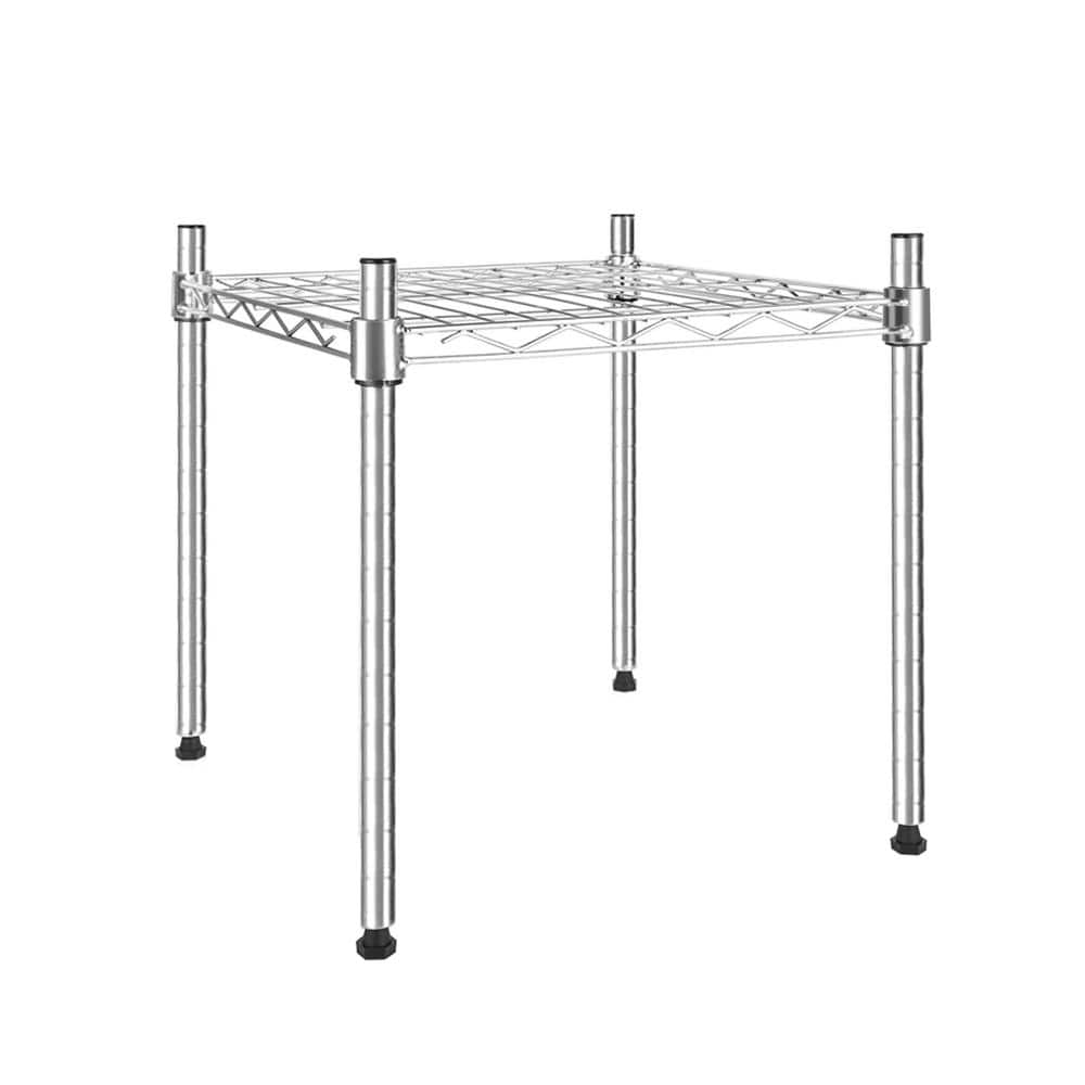 1-Shelf Heavy Duty Shelving Unit, Pantry Organizer Wire Metal Stackable Storage, Chrome - Hercitys