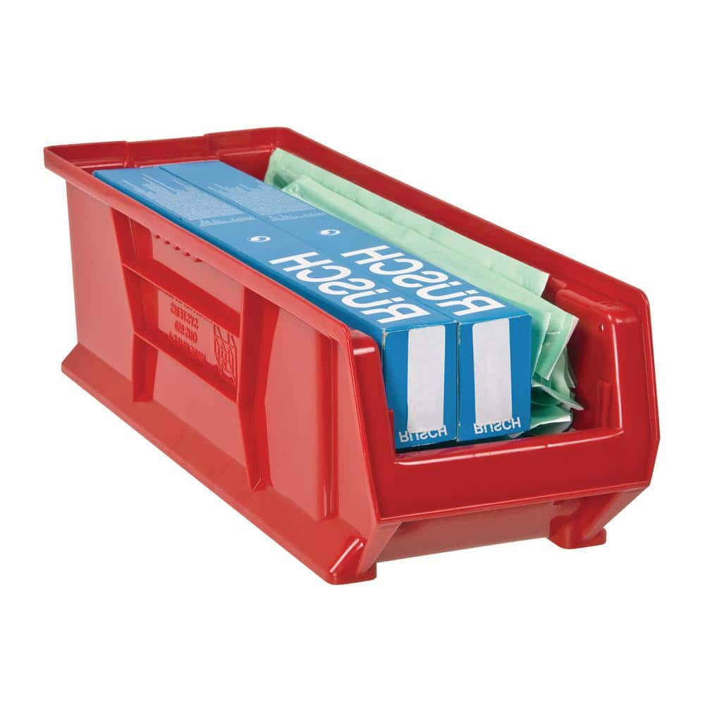 24 in. Hulk 16.20 qt. Stack Bin in Red (6-Pack) - Hercitys