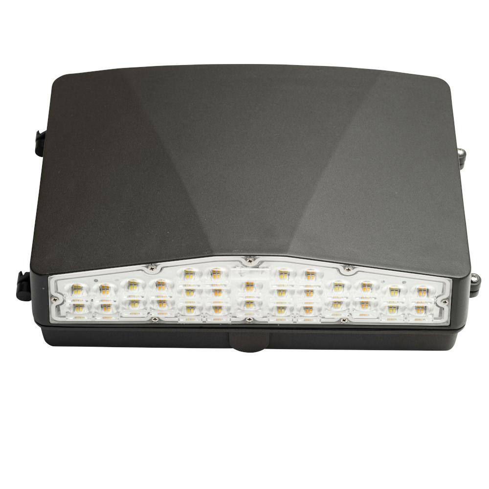 250-Watt Equivalent Integrated LED Bronze Wall Pack Light, Adjustable Lumens and CCT - Hercitys