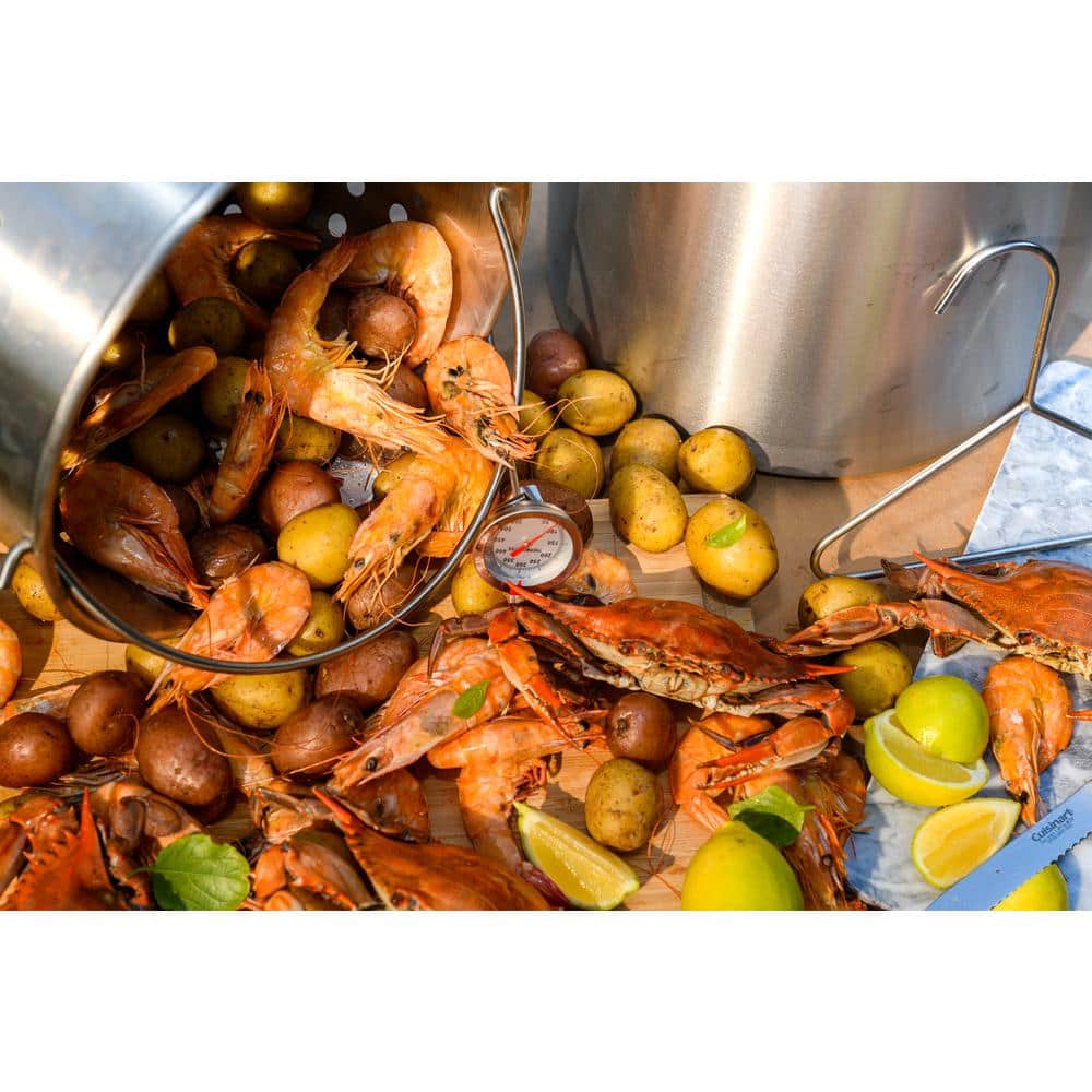 21 qt. Stainless Steel Stock Pot with Strainer Basket and Lid - Hercitys