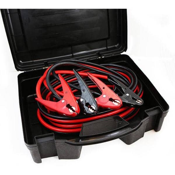 25 ft. 600 Amp 2-Gauge Booster Jumper Cables with Heavy-Duty Parrot Jaw Clamps Plus Portable Case - Hercitys