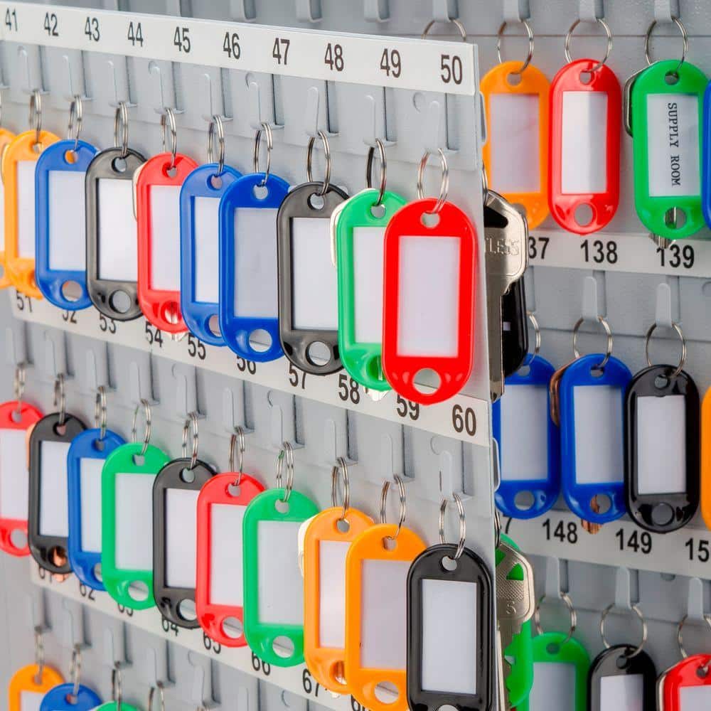 160-Position Steel Key Lock Box Safe with Key Lock, Gray - Hercitys