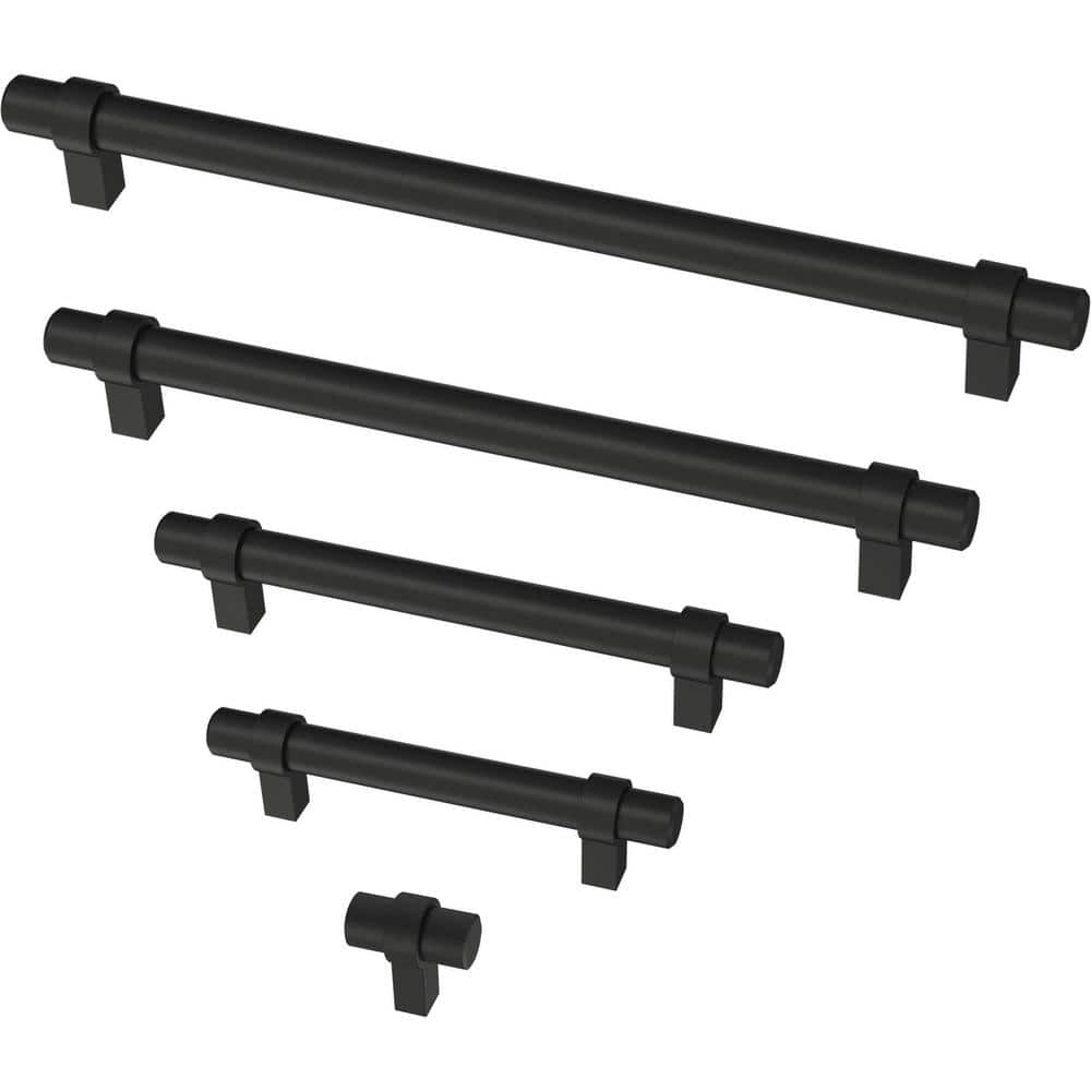 10-Pack Simple Wrapped Bar 5-1/16 in. (128 mm) Classic Matte Black Cabinet Drawer Pulls - Hercitys