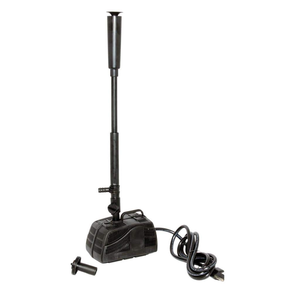 200 GPH Filter-Free Submersible Pond Pump with Water Bell and Double Daisy Fountain Heads - Hercitys