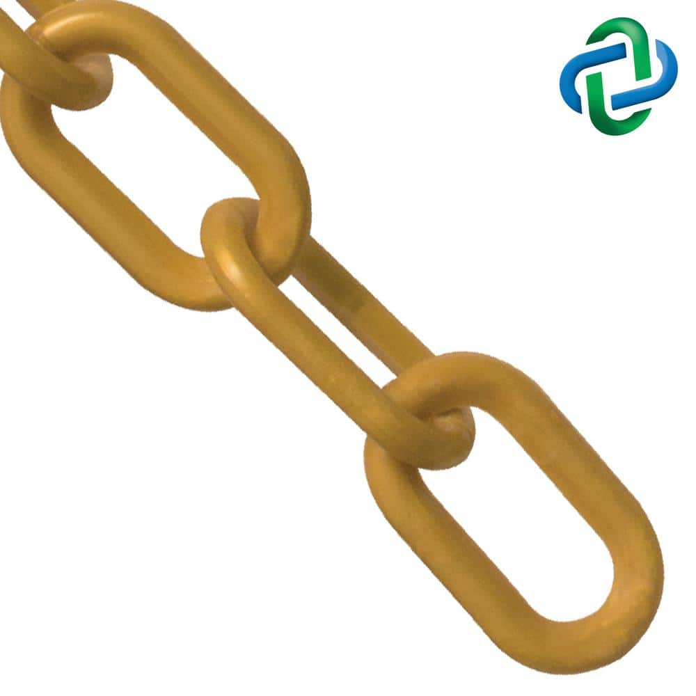 2 in. (54 mm) x 25 ft. Gold Heavy-Duty Plastic Barrier Chain - Hercitys
