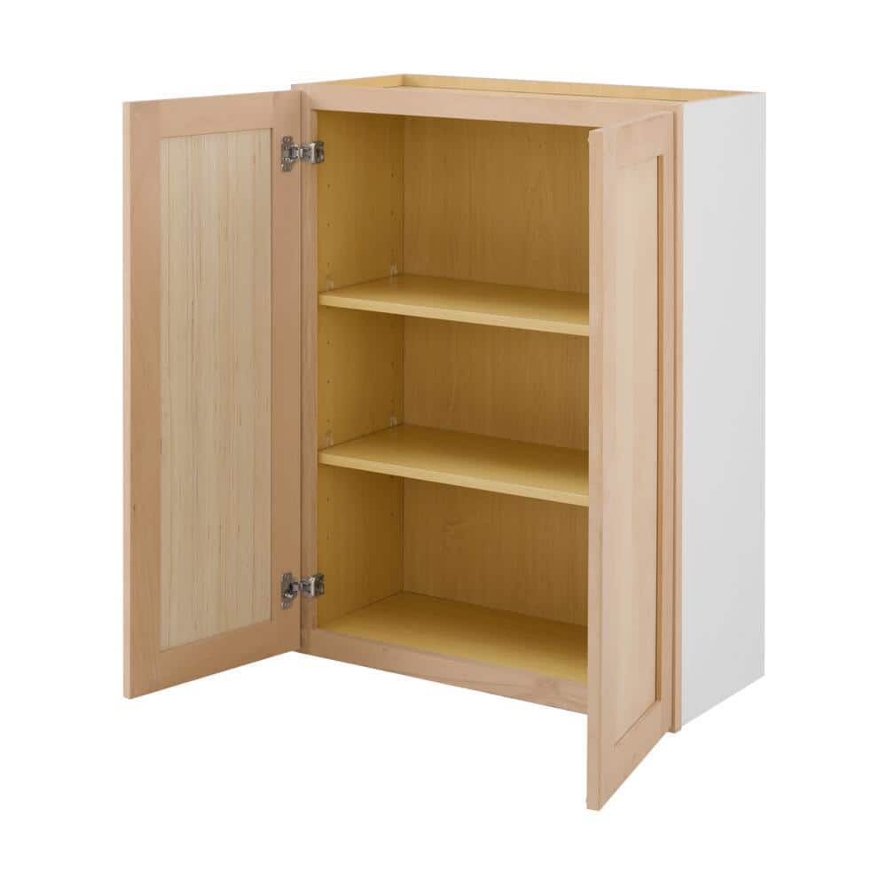 27 in. W x 12 in. D x 36 in. H Ready to Assemble Wall Kitchen Cabinet in Unfinished with CLICKREADY Technology - Hercitys