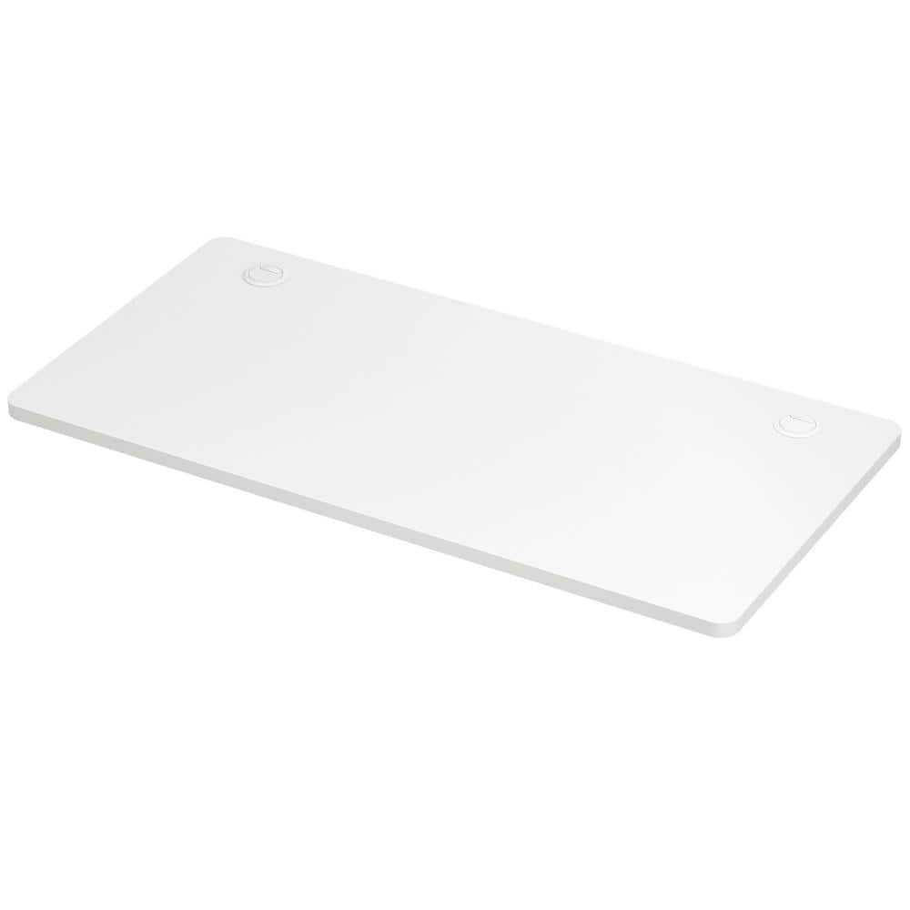 48 in. White Universal One-Piece Rectangle Wood Coffee Table Desktop for Standard and Sit to Stand Desk Frame - Hercitys