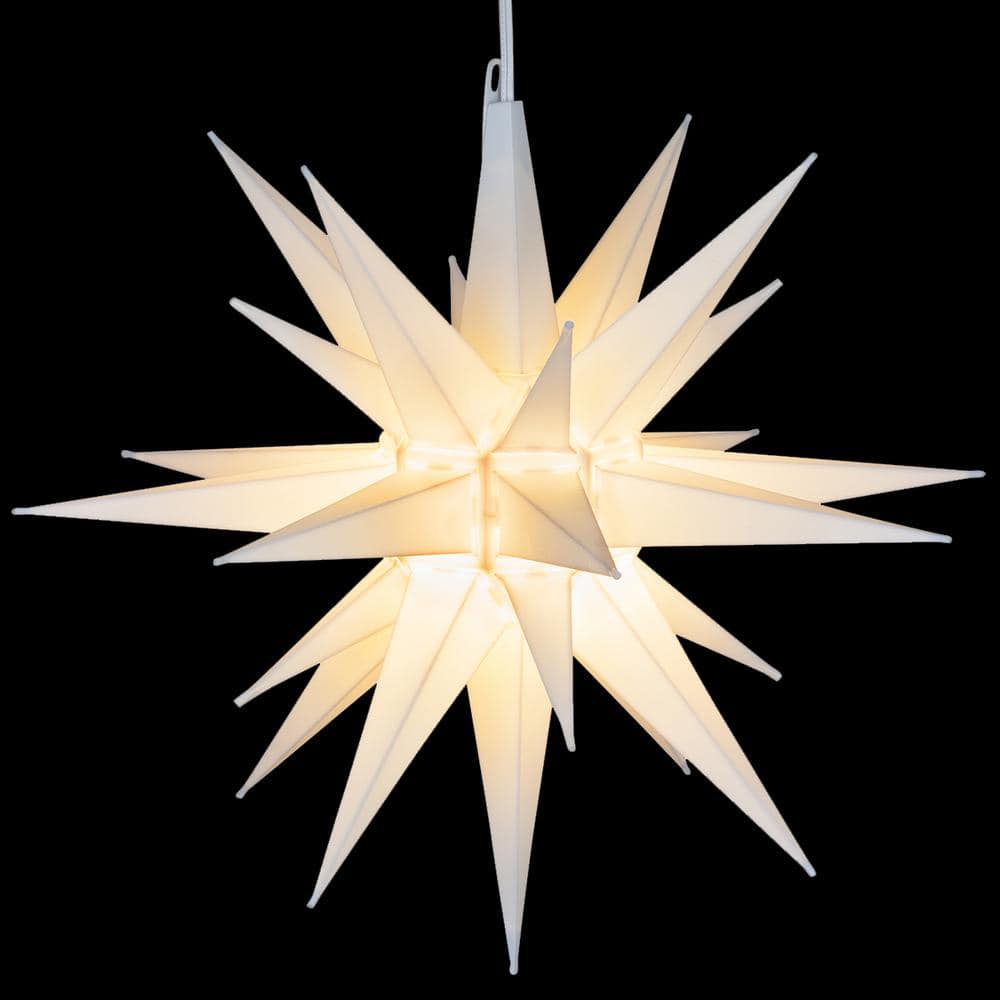 14 in. Illuminated LED White Holiday Moravian Star - Hercitys
