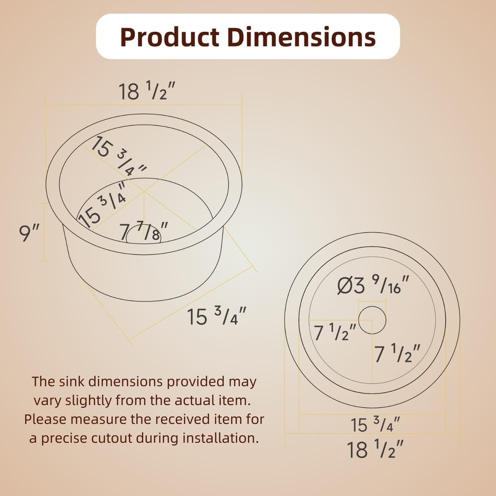 18 in. White Kitchen Sink Undermount, Compact Round Single Bowl Fireclay Basin, Includes Grid and Drain Strainer - Hercitys