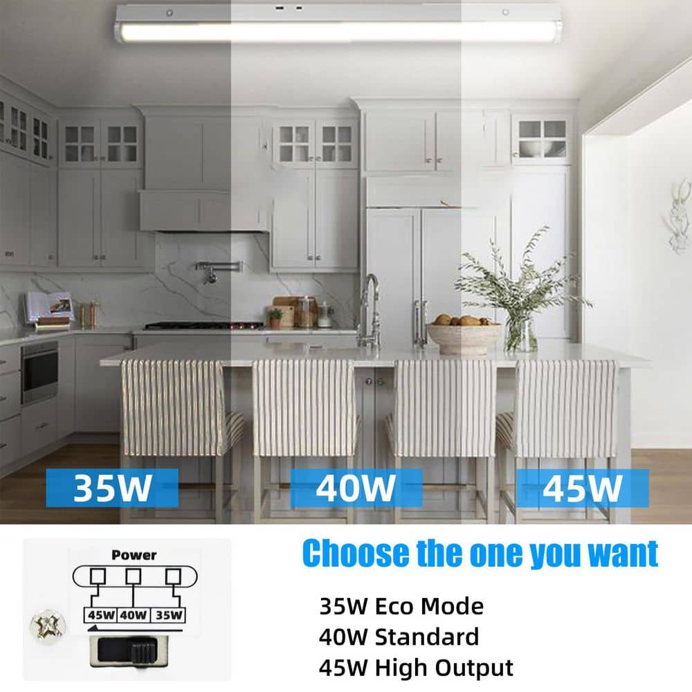 40.55 in. x 2.76 in LED Linear Light 3500K/4000K/5000k 35W/40W/45W Selectable, 5400LM Flush Mount (2-Pack) - Hercitys