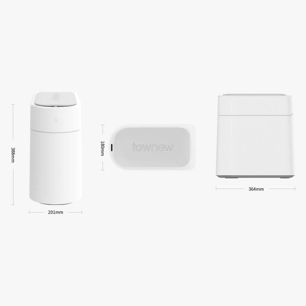 3.4 Gal. White Plastic Smart Trash Can - Hercitys