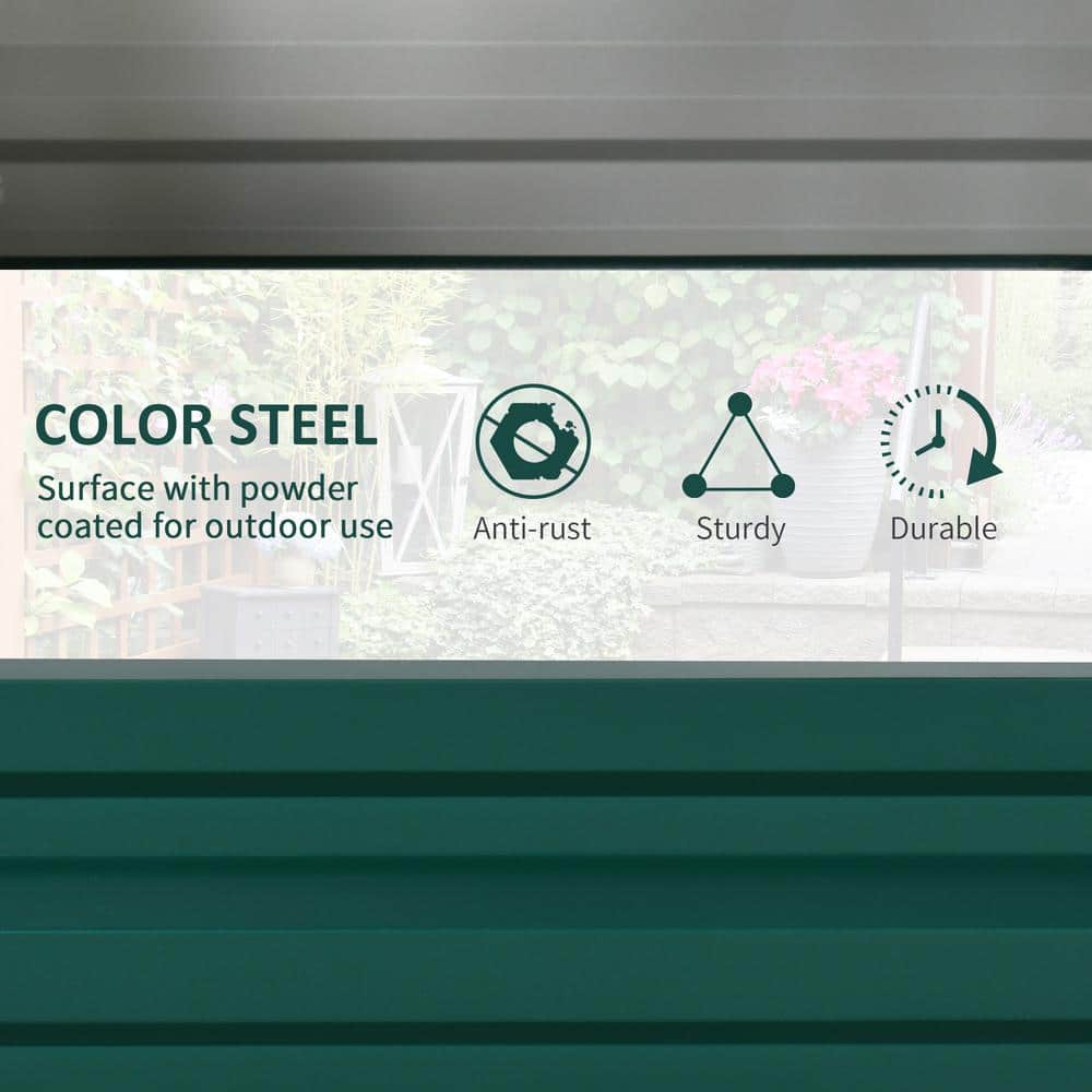 4 ft. x 2 ft. x 1 ft. Green Steel Raised Garden Bed Box - Hercitys