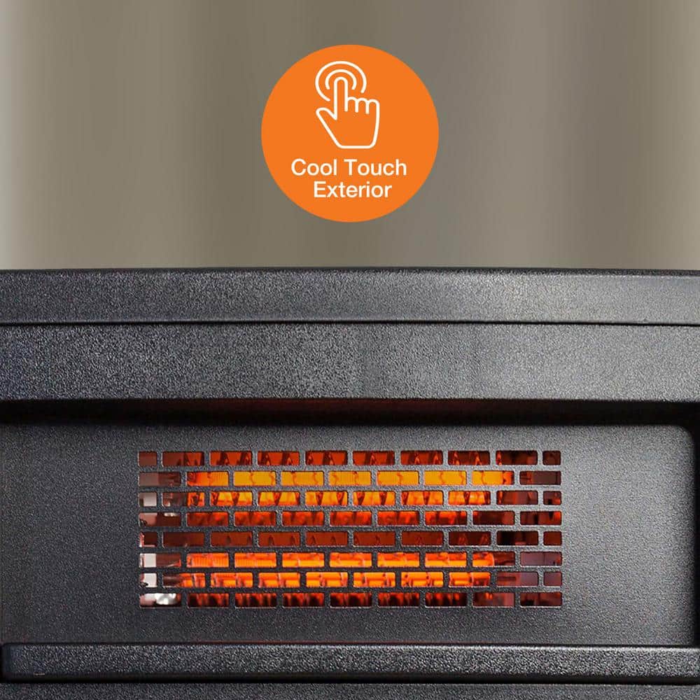 1500-Watt Electric 4-Wrapped Element Infrared Heater with USB Charging - Hercitys