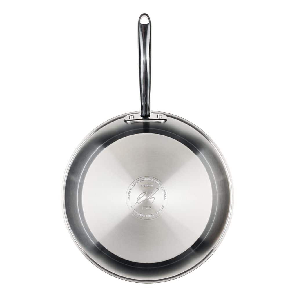 12.5 in. Professional Stainless Steel Induction Frying Pan / Skillet, Dishwasher Safe, Silver - Hercitys
