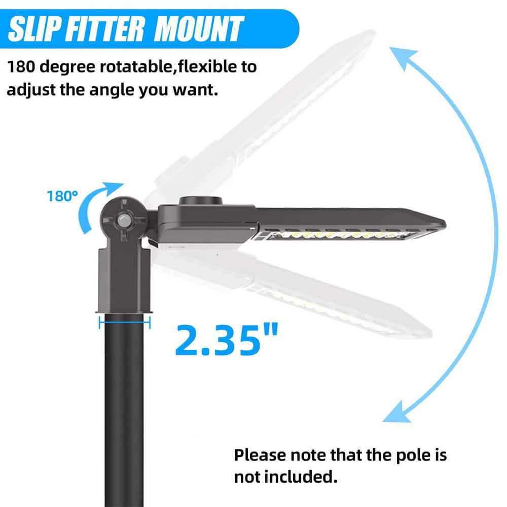 1500-Watt Equivalent Integrated LED Parking Lot Area Light, Slip Fitter 39000 Lumens 5000K Dusk to Dawn Commercial Light - Hercitys