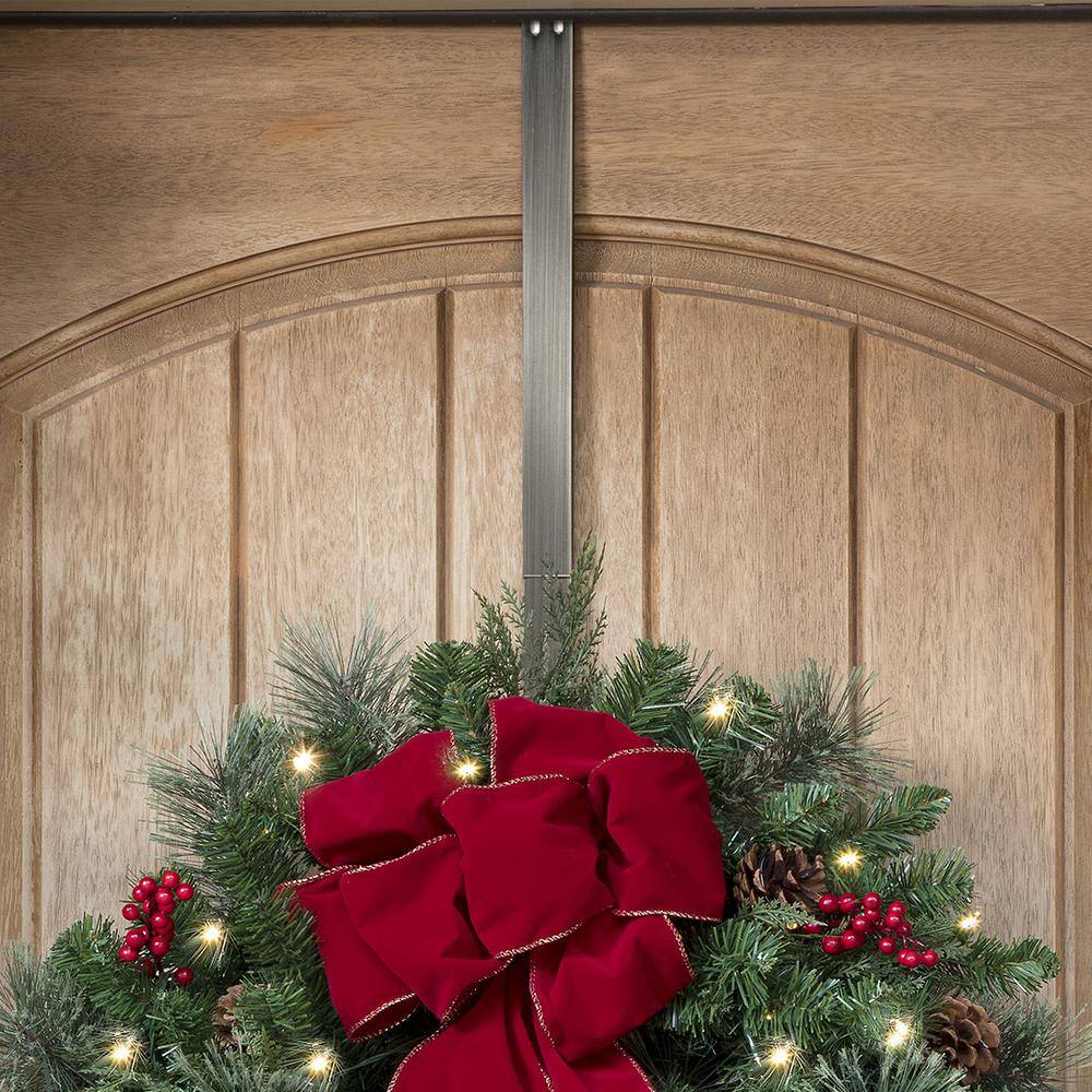 15.75 in. Brushed Nickel Metal Adjustable Wreath Hanger - Hercitys
