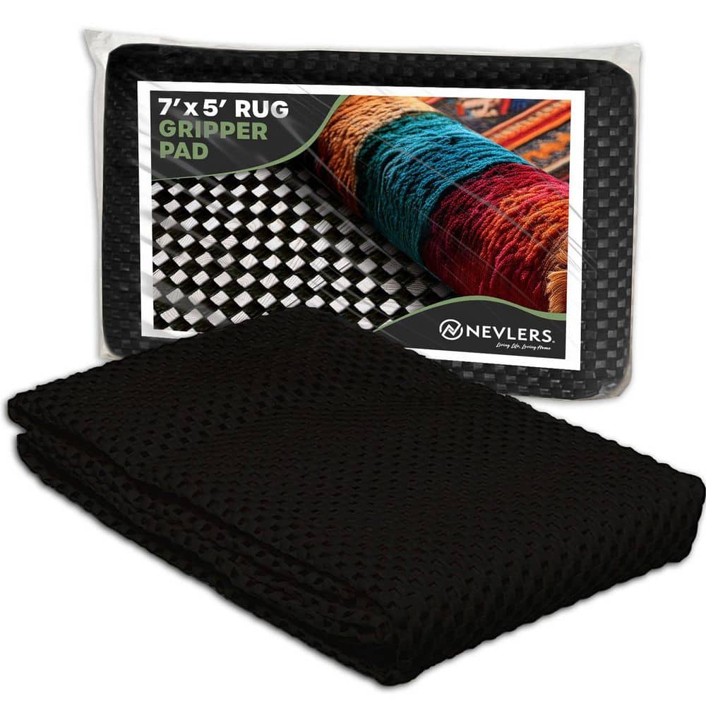 5 ft. x 7 ft. Premium Grip and Dual Surface Non-Slip Rug Pad in Black - Hercitys