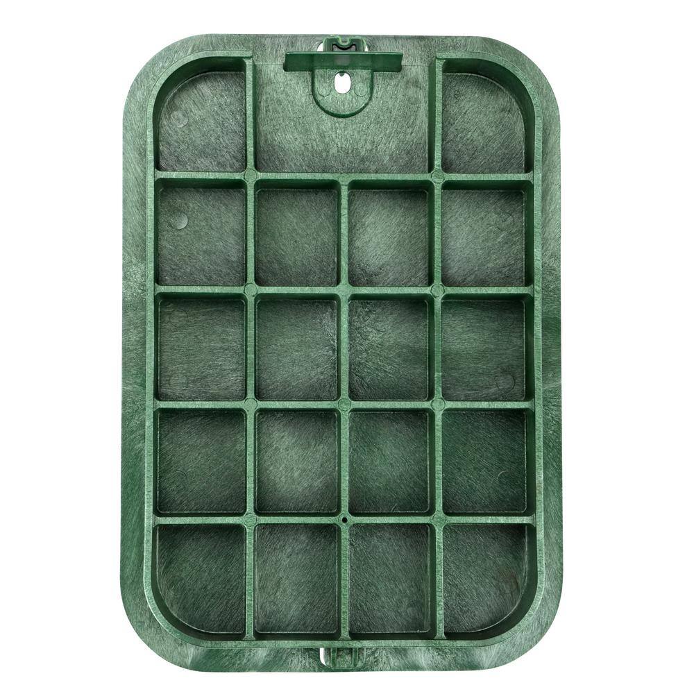 14 in. X 19 in. Rectangular Pro-Spec Series Valve Box & Cover, 12 in. Height, Green Box, Green ICV Cover - Hercitys