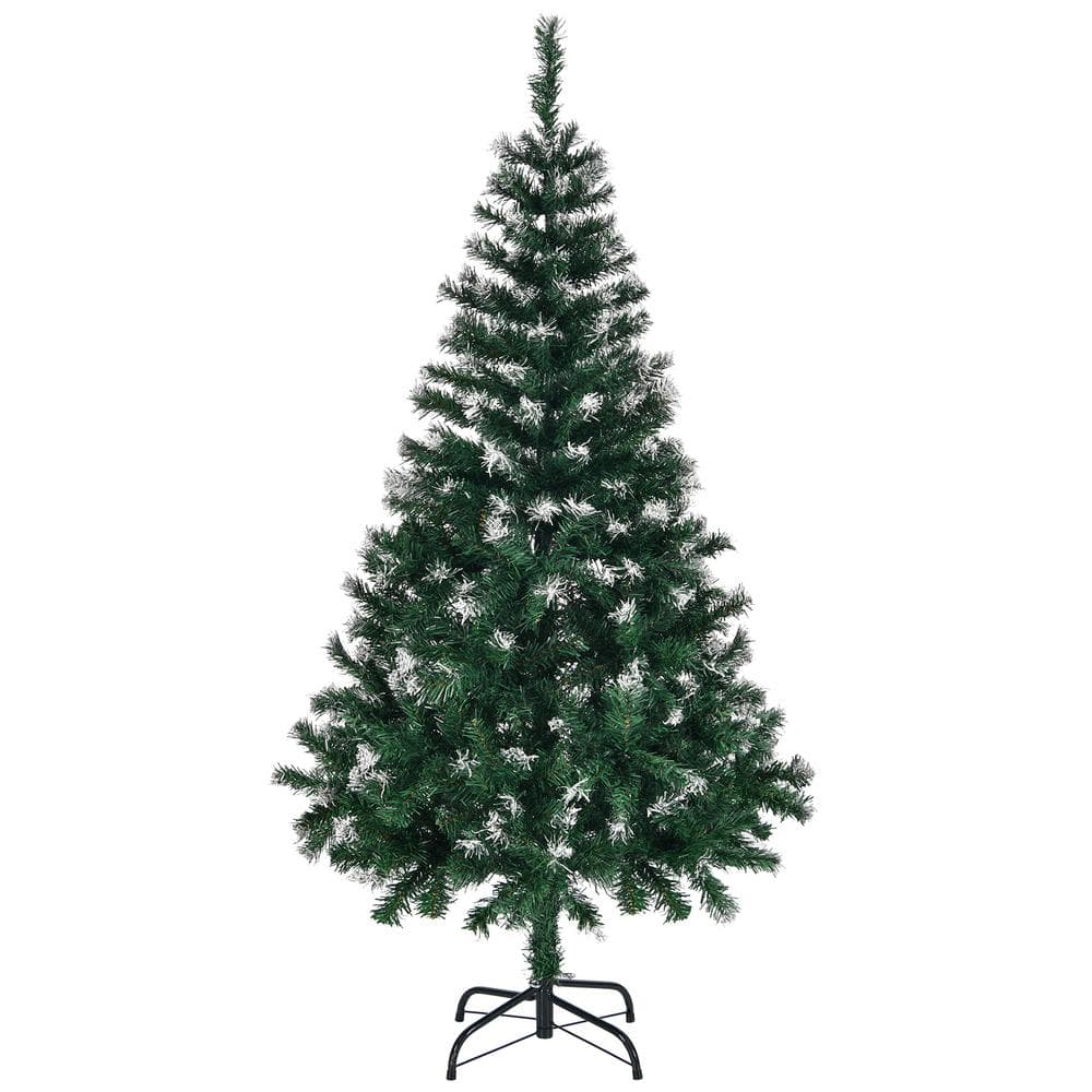 5 ft. Unlit Spray White Green Artificial Christmas Tree with 480 Tips - Hercitys