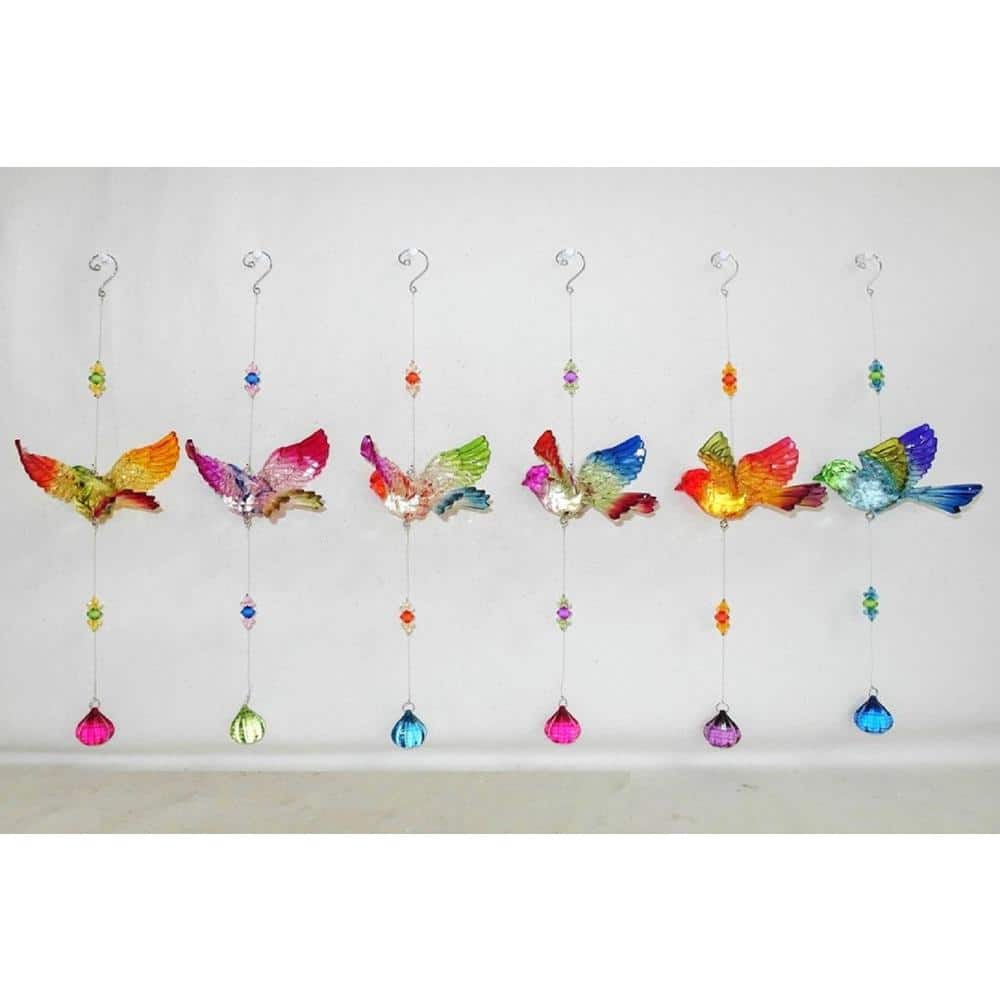 5 in Acrylic Robin Ornament with Balloon Dangle in 6 Assorted Colors - Hercitys