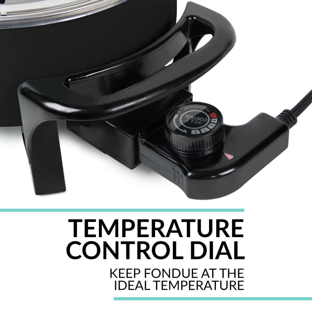 12-Cup Electric Fondue Pot, Black - Hercitys