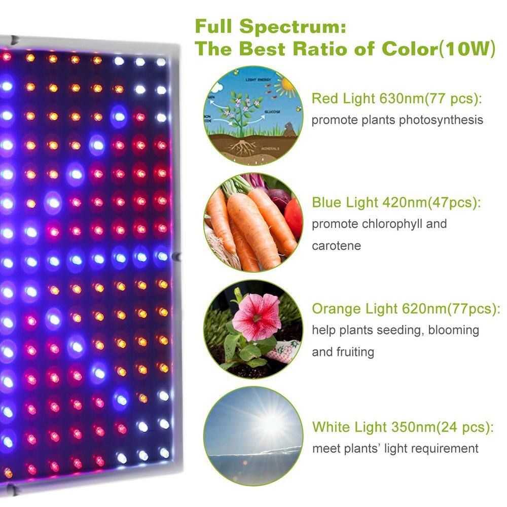 15-Watts LED Grow Light Full Spectrum Hanging 225 LEDs - Hercitys