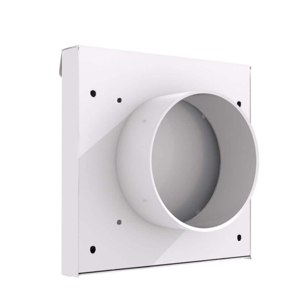4 in. Powder Coated Steel White Dryer Vent - Hercitys